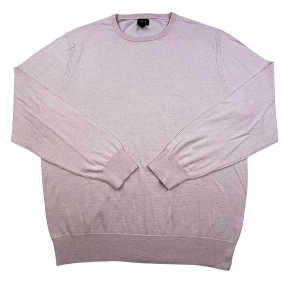 Vintage J Crew Sweater XL Pink Linen Cotton Blend Crew Neck Soft Casual - Picture 1 of 9